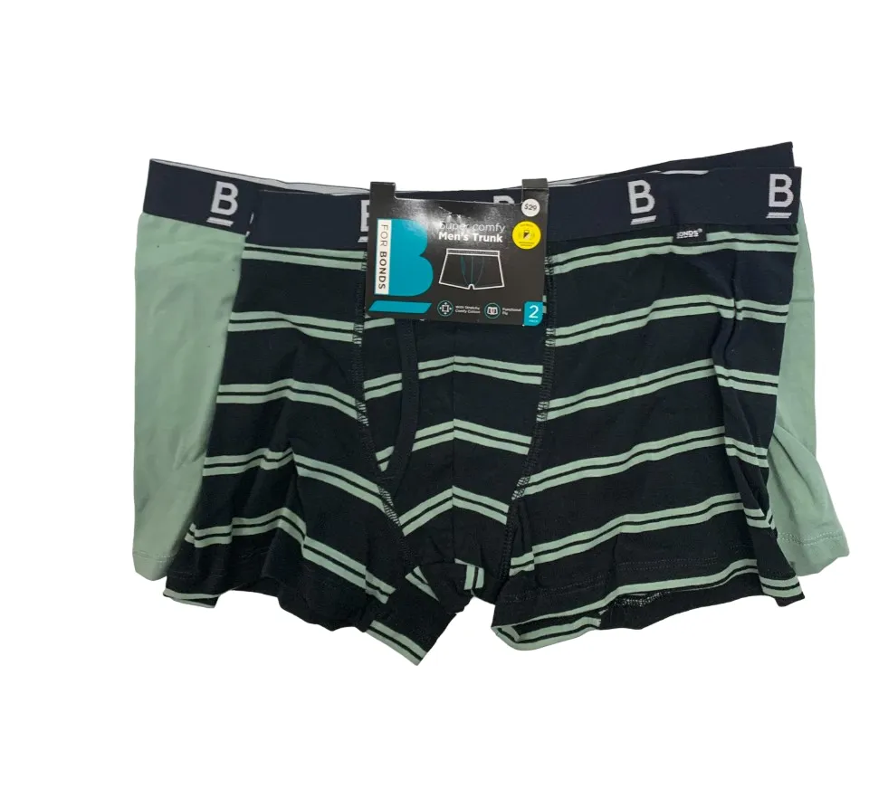 20 X Mens Bonds Everyday Black And Army Green Super Comfy Trunks