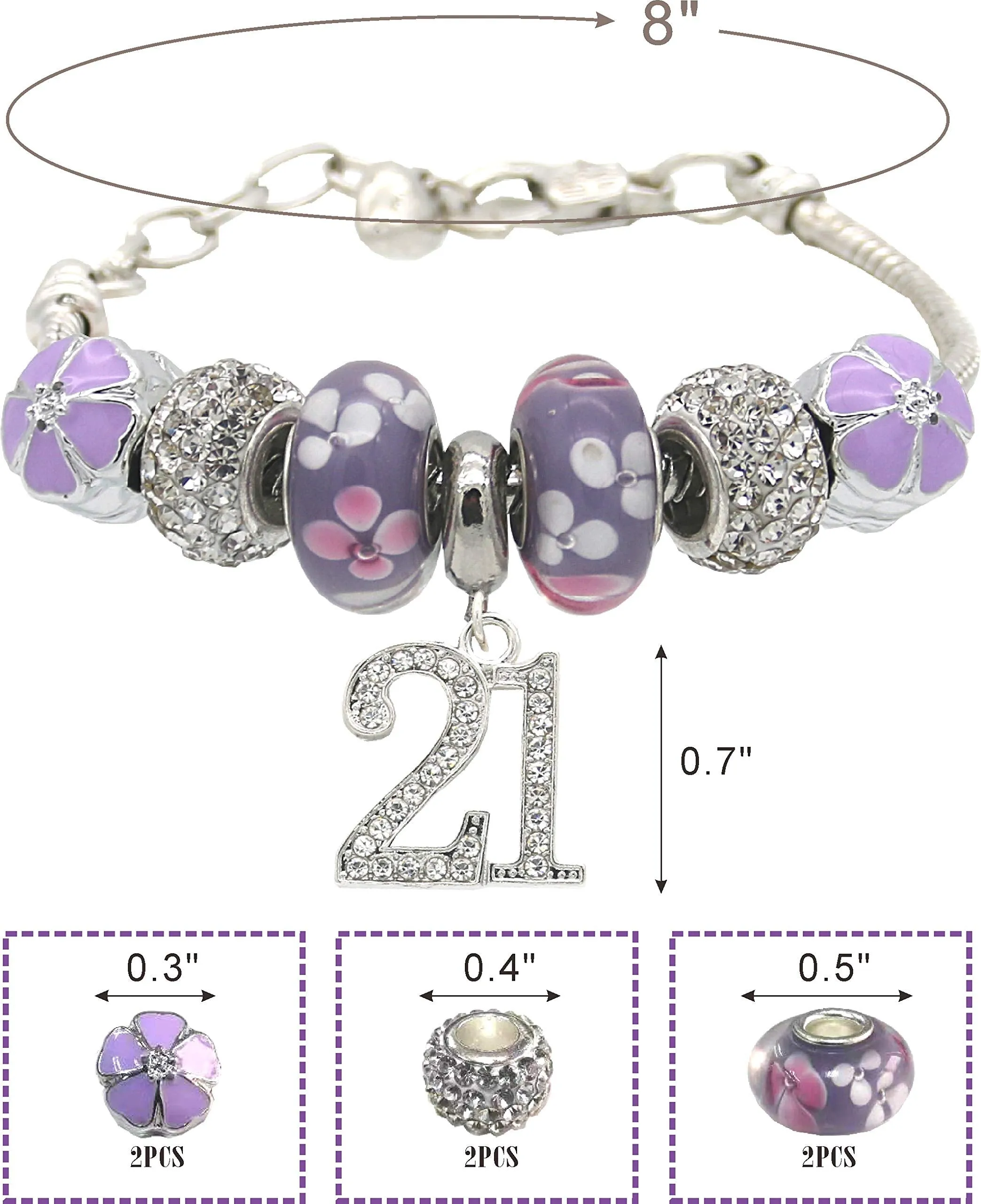 21 Birthday Gifts for Her,21 Birthday,21 Year Old Girl,21st Birthday Bracelet,21st