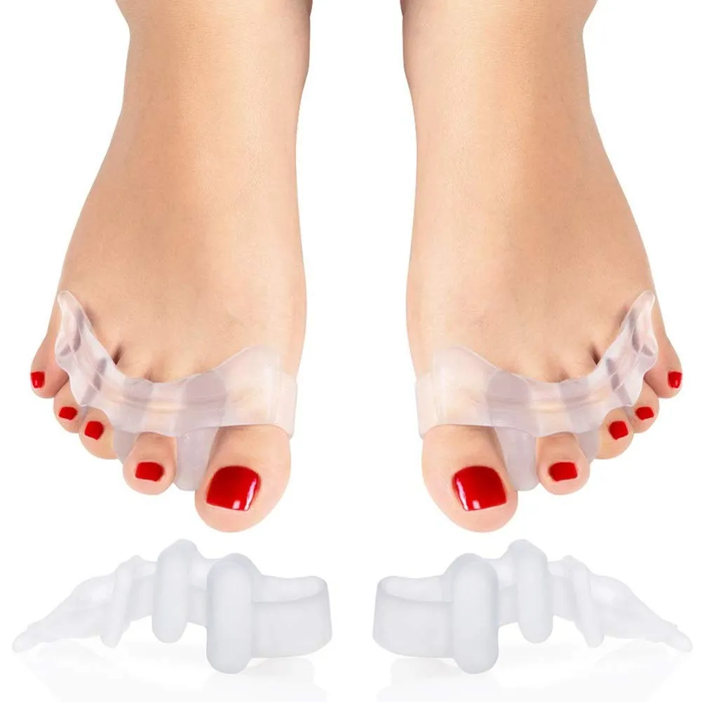 4X Zehenspreizer Hallux Valgus 2 Unterschiedliche Paar - Premium-Set - Super weich, komfortabel und Hohe Lebensdauer - Mit Zufriedenheitsgarantie - BPA Frei