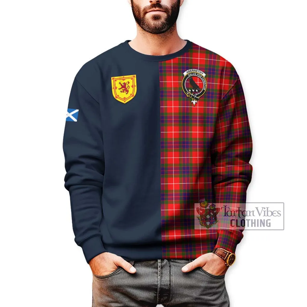 Abernethy Tartan Sweatshirt Alba with Scottish Lion Royal Arm Half Style