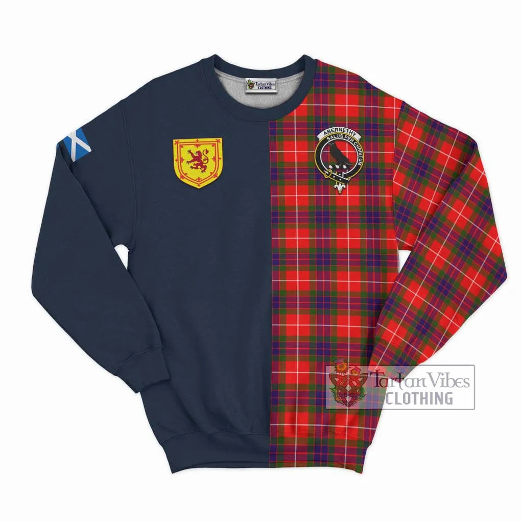 Abernethy Tartan Sweatshirt Alba with Scottish Lion Royal Arm Half Style