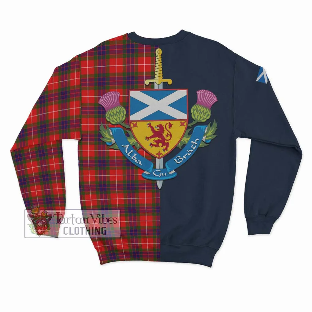 Abernethy Tartan Sweatshirt Alba with Scottish Lion Royal Arm Half Style