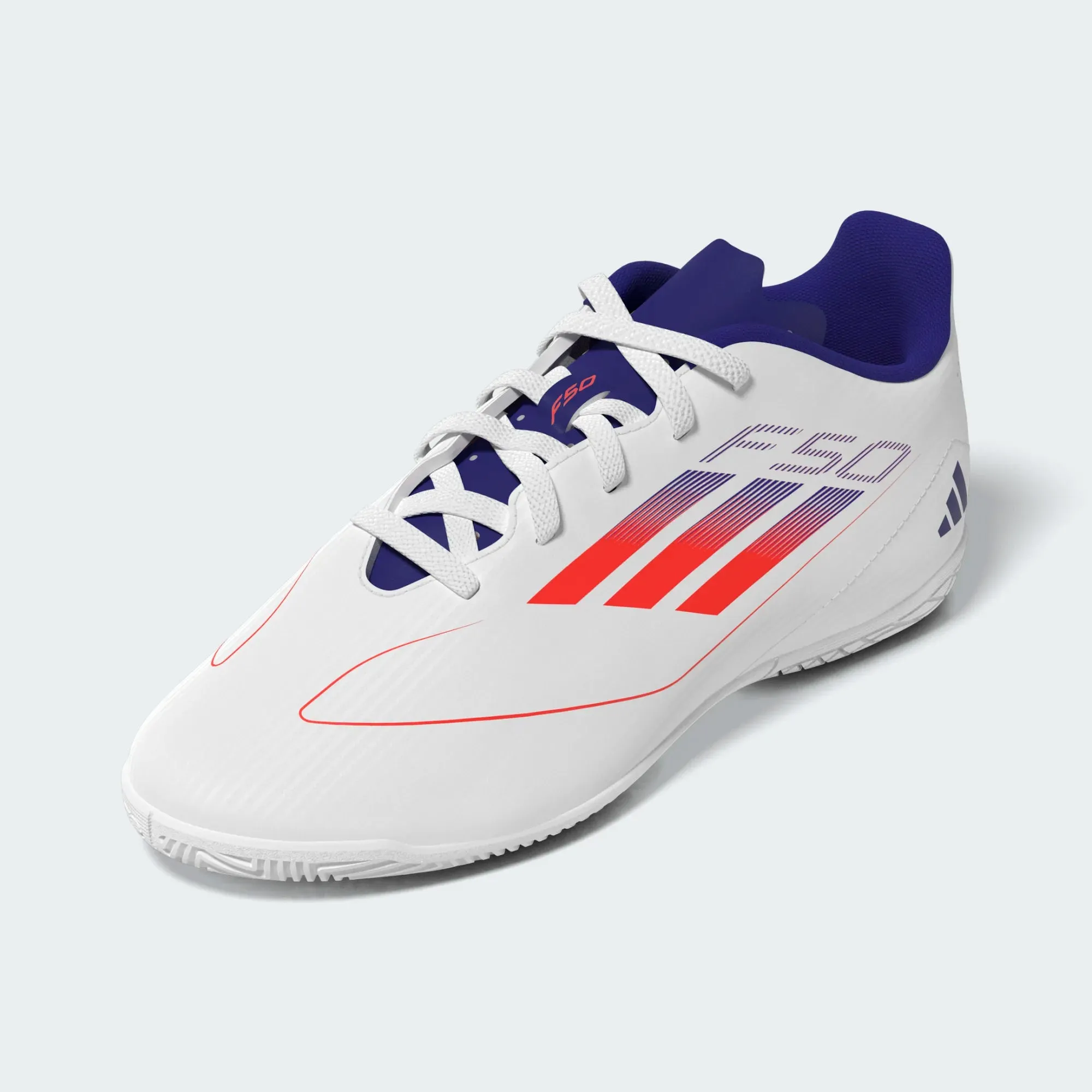 adidas F50 Club Indoor Boots- White/Red/Blue- JUNIOR