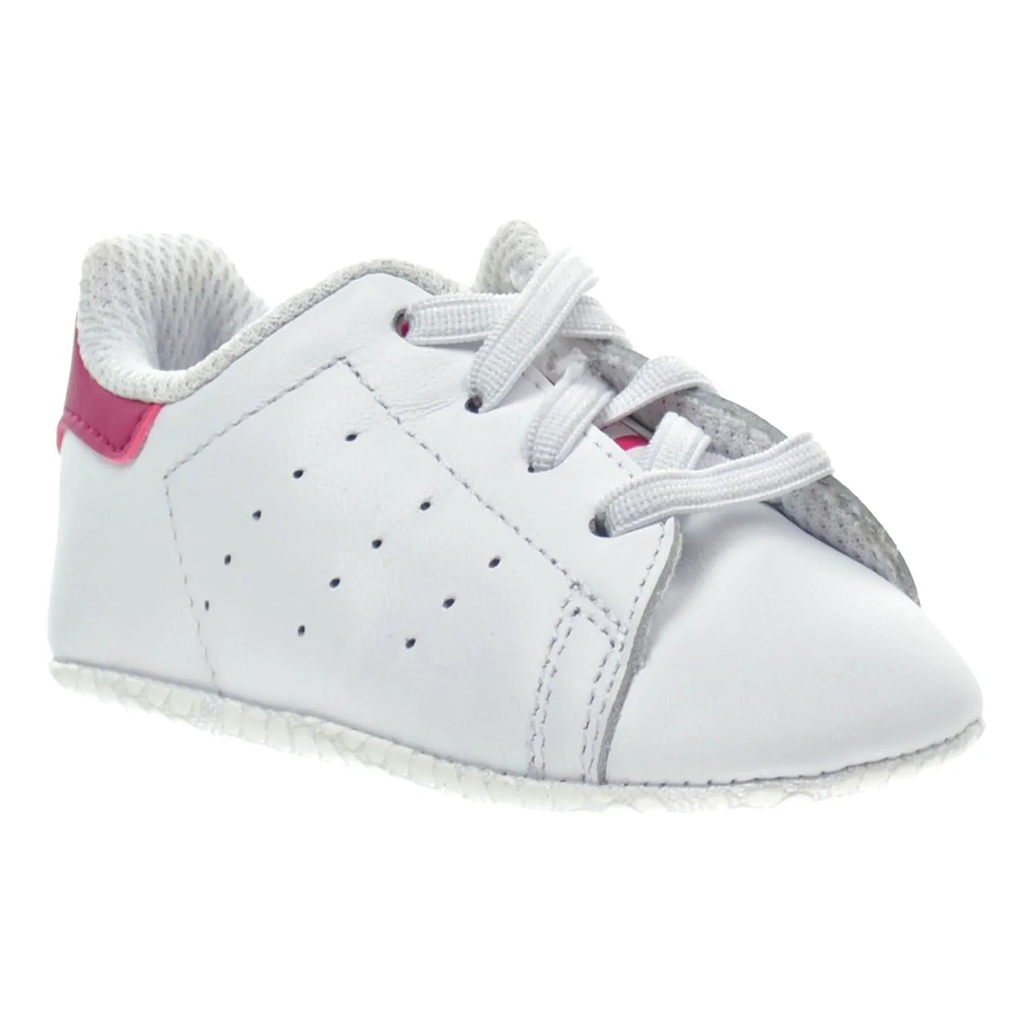 Adidas Stan Smith Crib's Shoes White/White/Bold Pink