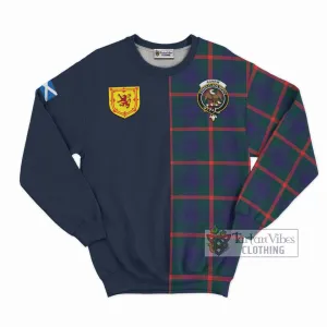 Agnew Tartan Sweatshirt Alba with Scottish Lion Royal Arm Half Style