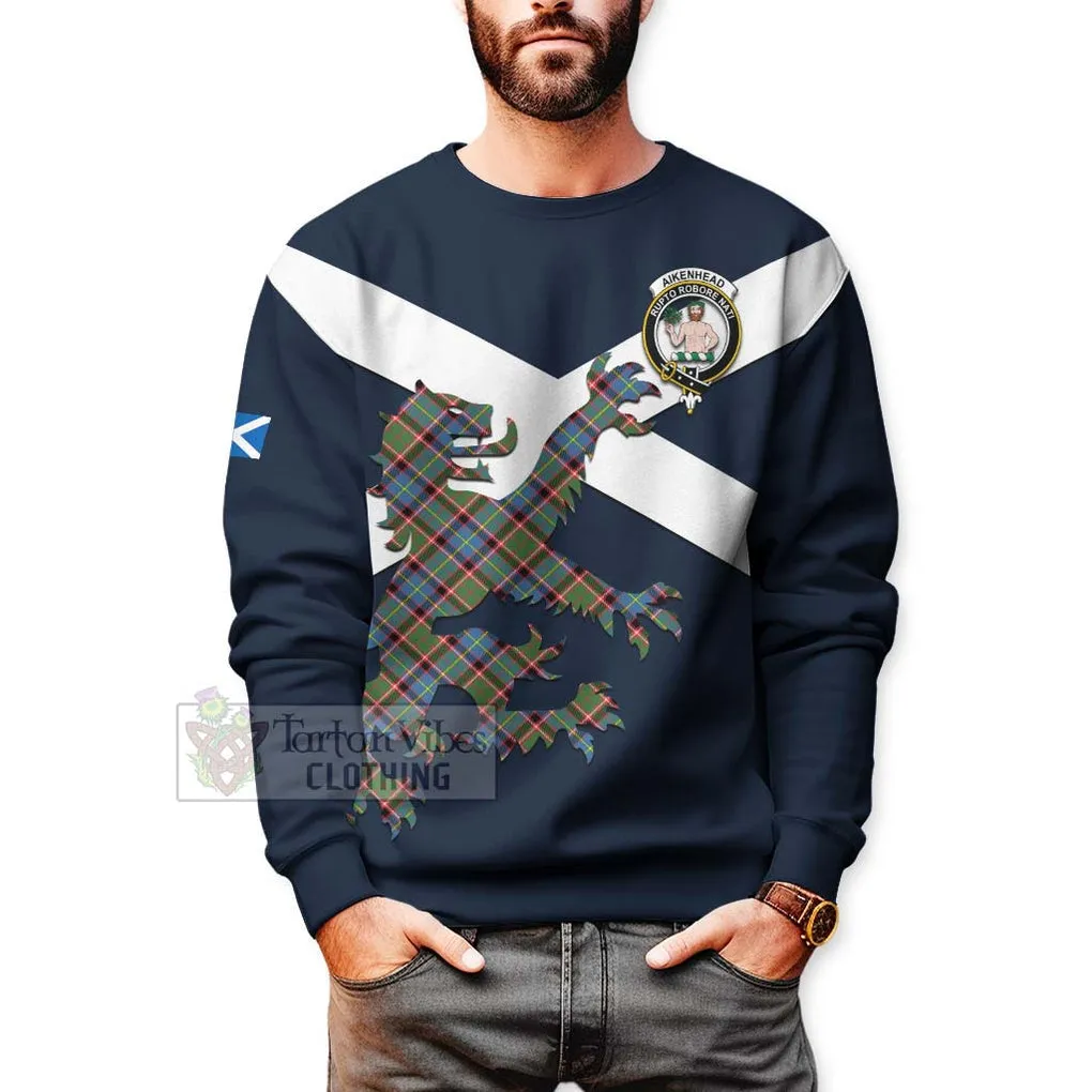 Aikenhead Tartan Lion Rampant Sweatshirt  Proudly Display Your Heritage with Alba Gu Brath and Clan Name