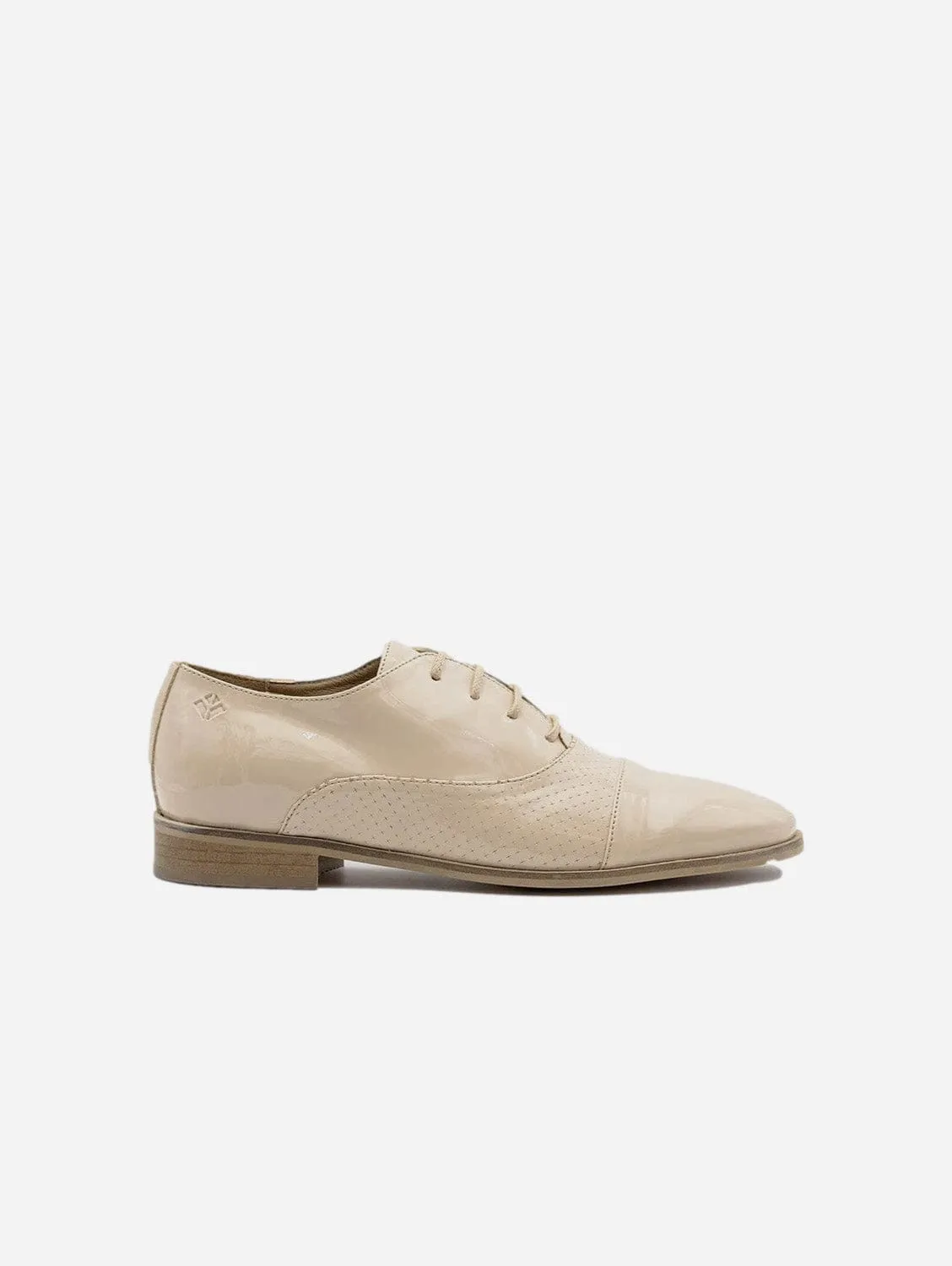 Aiko Women's Vegan Leather Oxfords | Beige