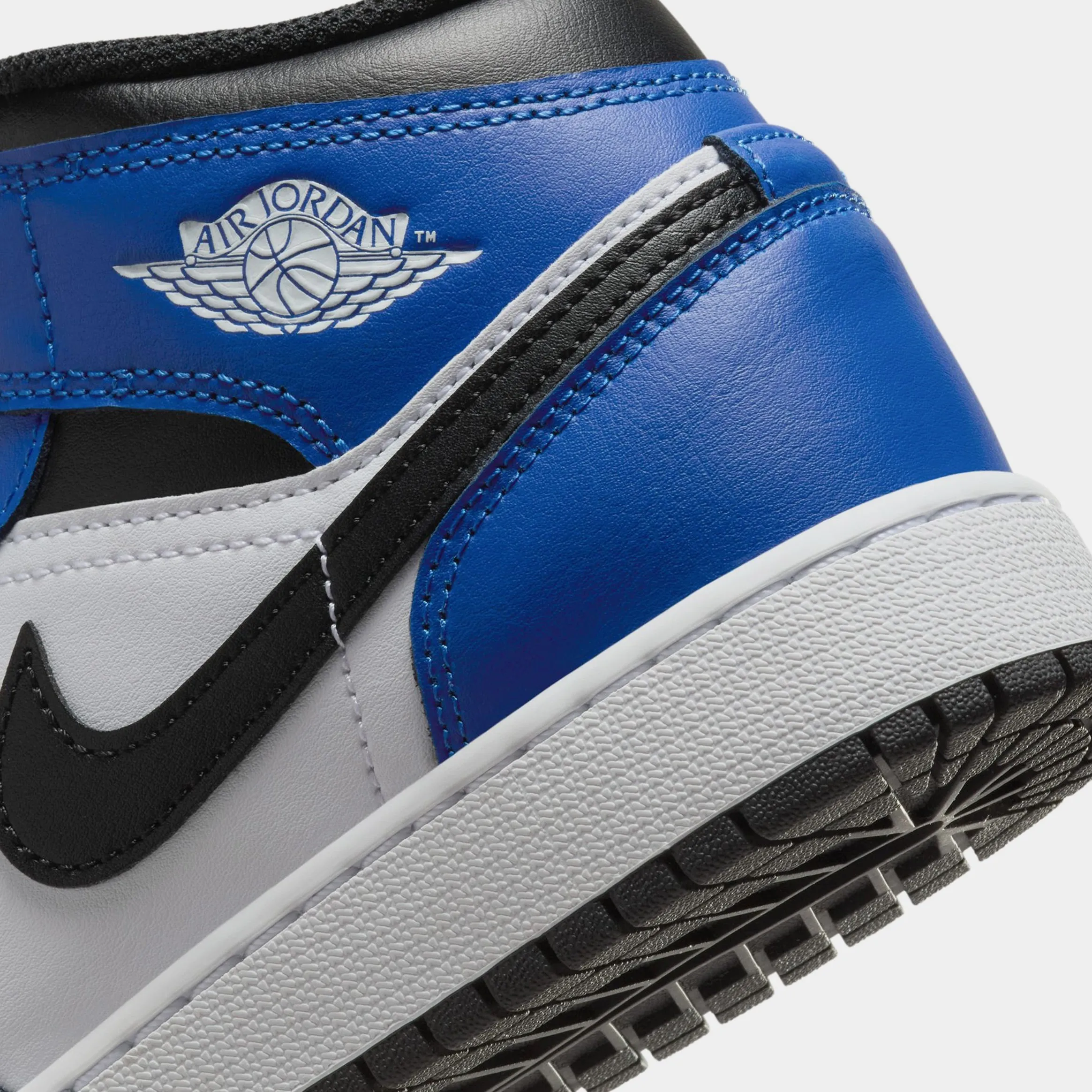 Air Jordan 1 Mid Grade School Lifestyle Shoes (Game Royal/White/Black) Free Shipping