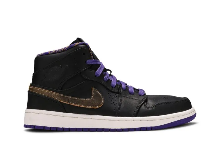 Air Jordan 1 Mid Noveau 'BHM' Sneakers, Black