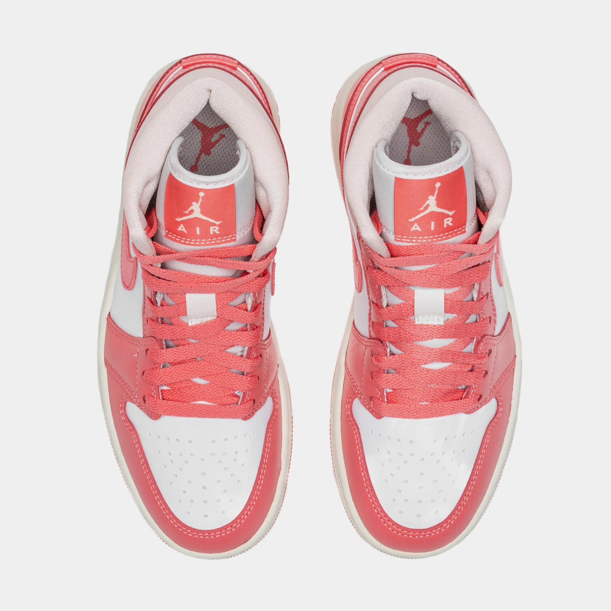 Air Jordan 1 Retro Mid Strawberries and Cream Womens Lifestyle Shoes (Pink/Beige)