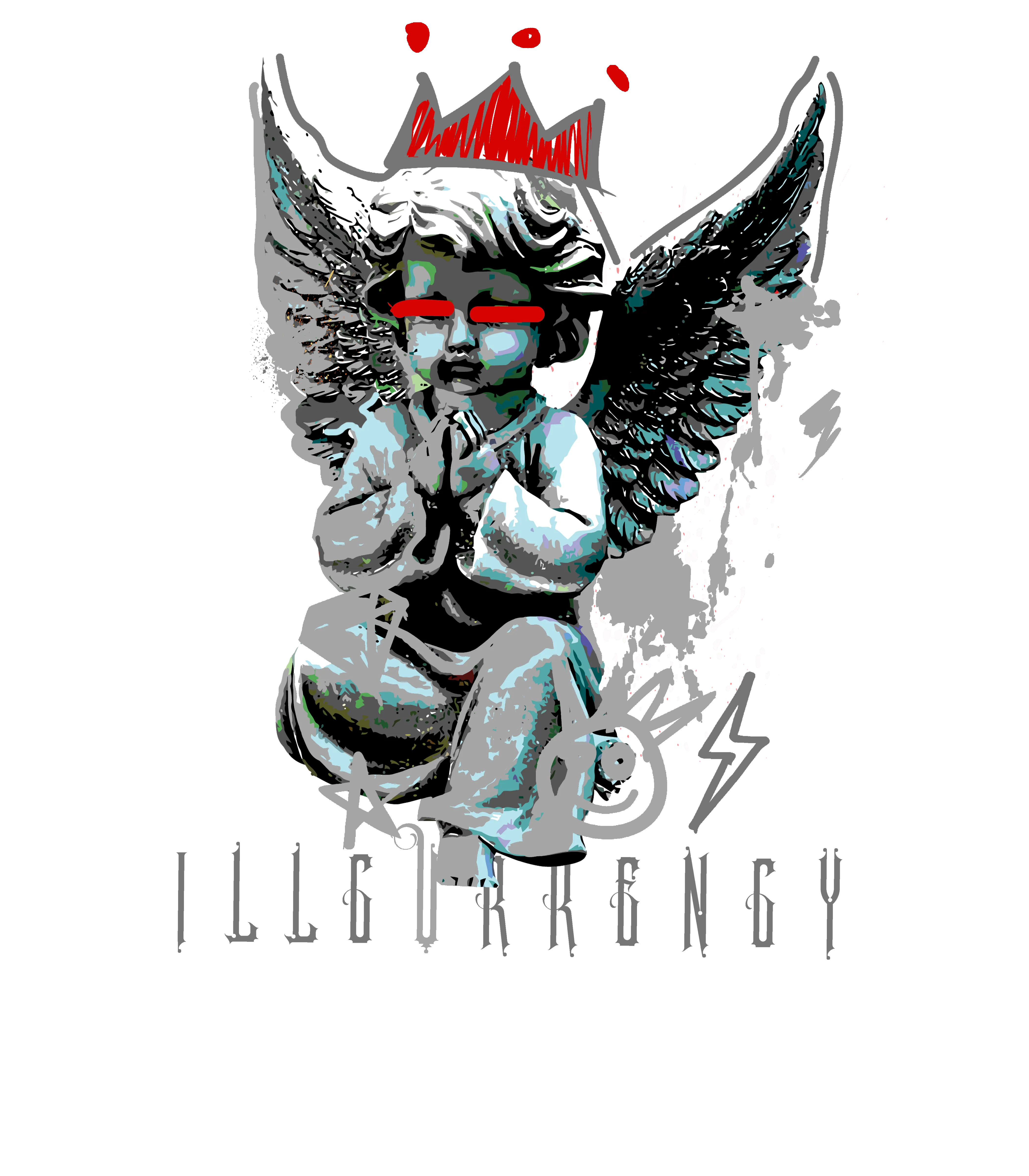 Air Jordan 3 Cement Grey White T-Shirt (Graffiti Angel)| illcurrency