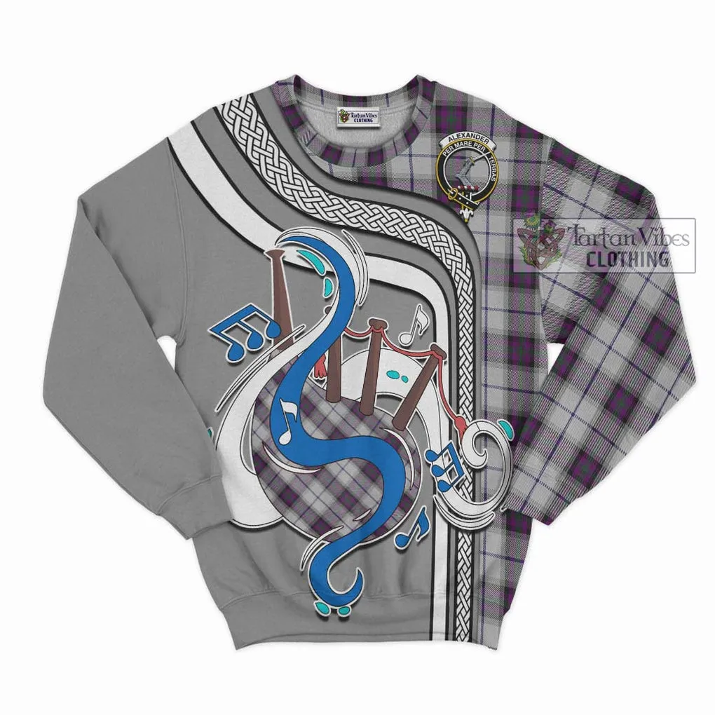 Alexander of Menstry Dress Tartan Sweatshirt with Epic Bagpipe Style