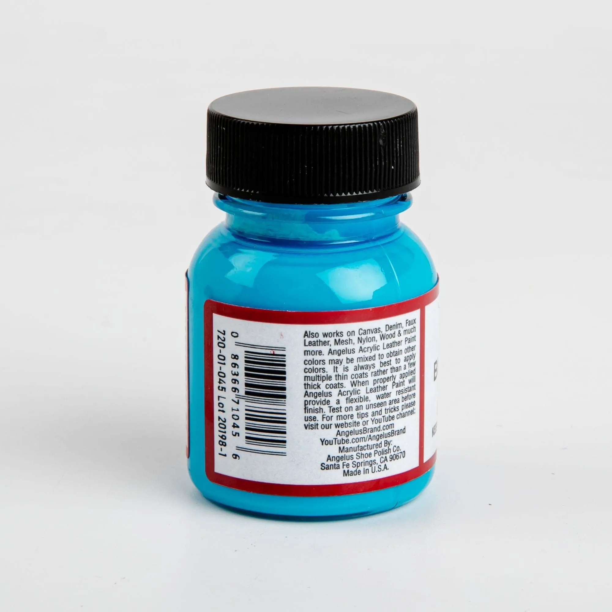 Angelus Acrylic Paint Blue Turquoise #045 29Ml Use On Leather, Vinyl Or Fabric