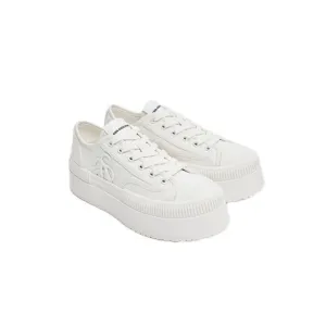 Ann Andelman Classic Court Platform Canvas Sneaker White