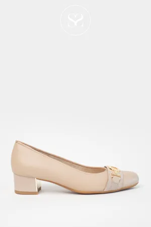 ARA 12-35832 SAND LEATHER BLOCK HEEL COURT SHOES