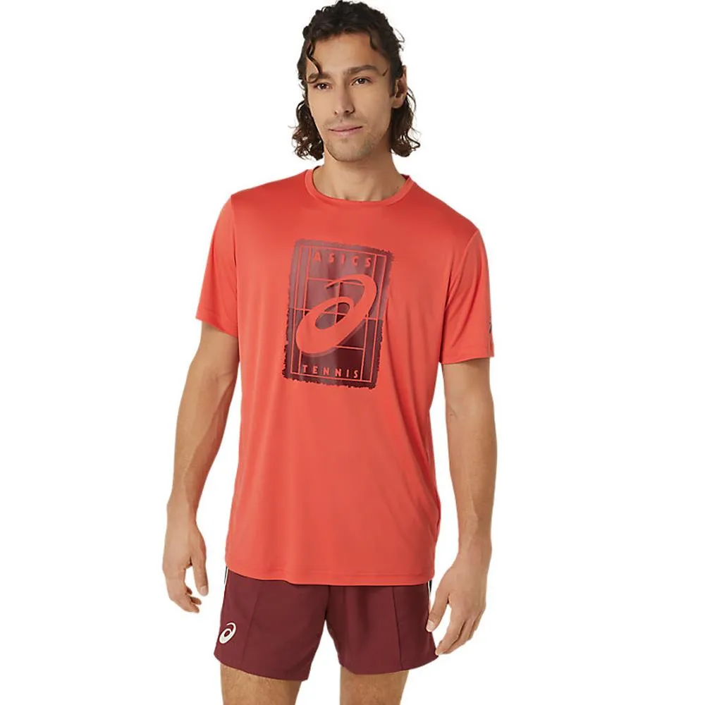 Asics Men's Court Graphic Tee - Red Snapper