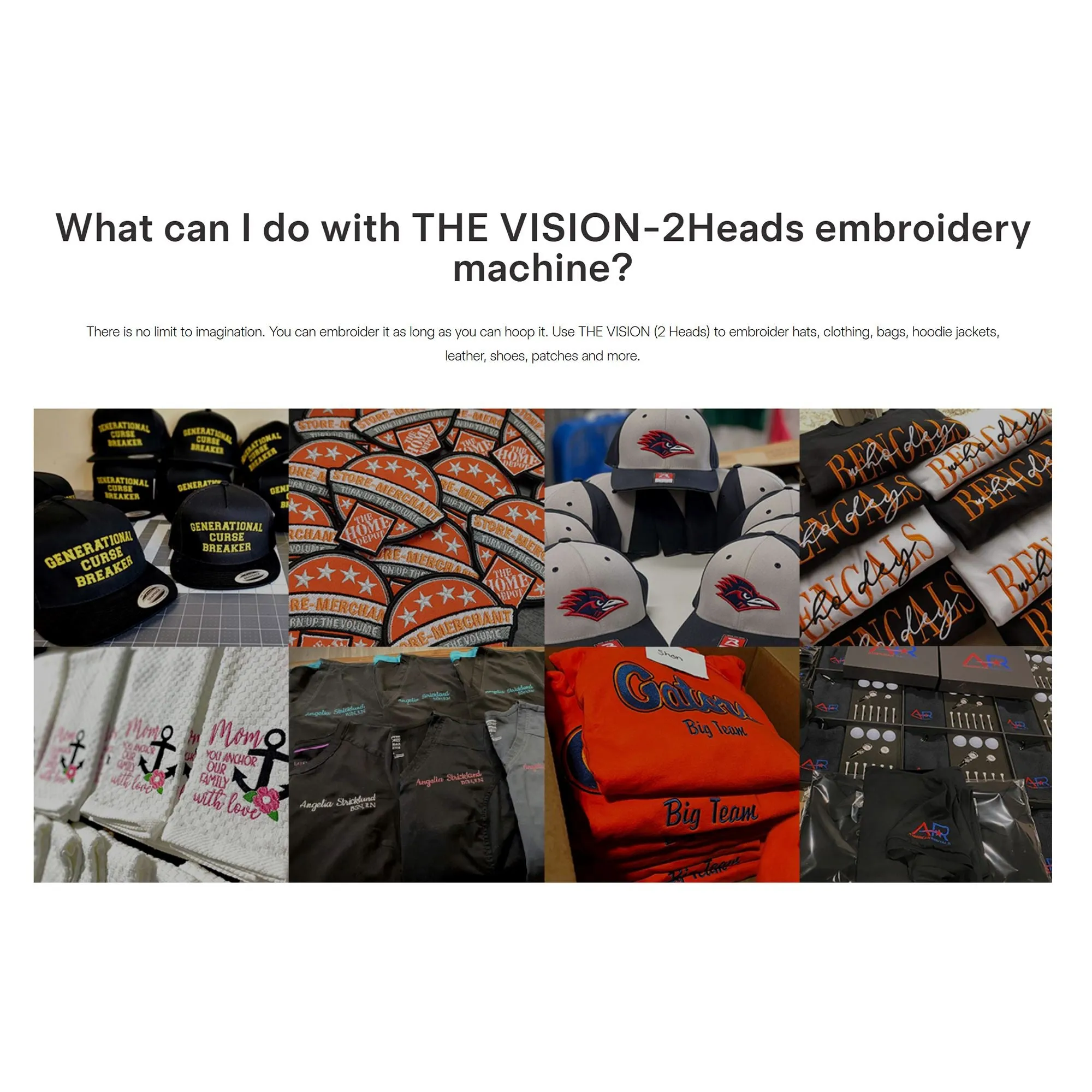 BAi VISION Two Head 15 Needle Commercial Embroidery Machine Deluxe Bundle