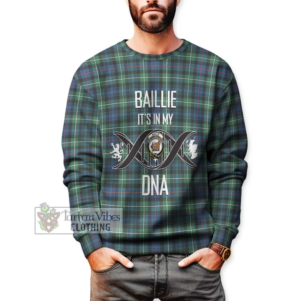 Baillie Ancient Tartan Sweatshirt with Family Crest DNA In Me Style