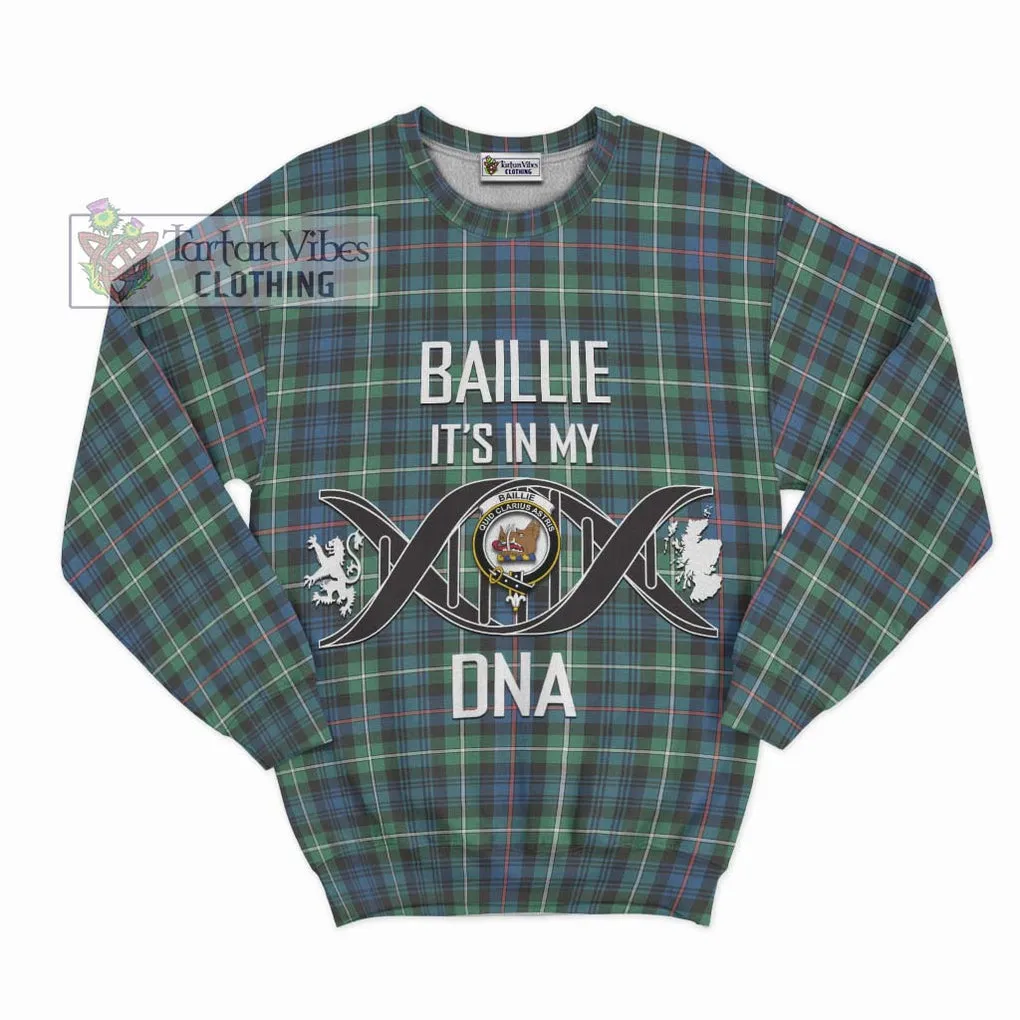 Baillie Ancient Tartan Sweatshirt with Family Crest DNA In Me Style