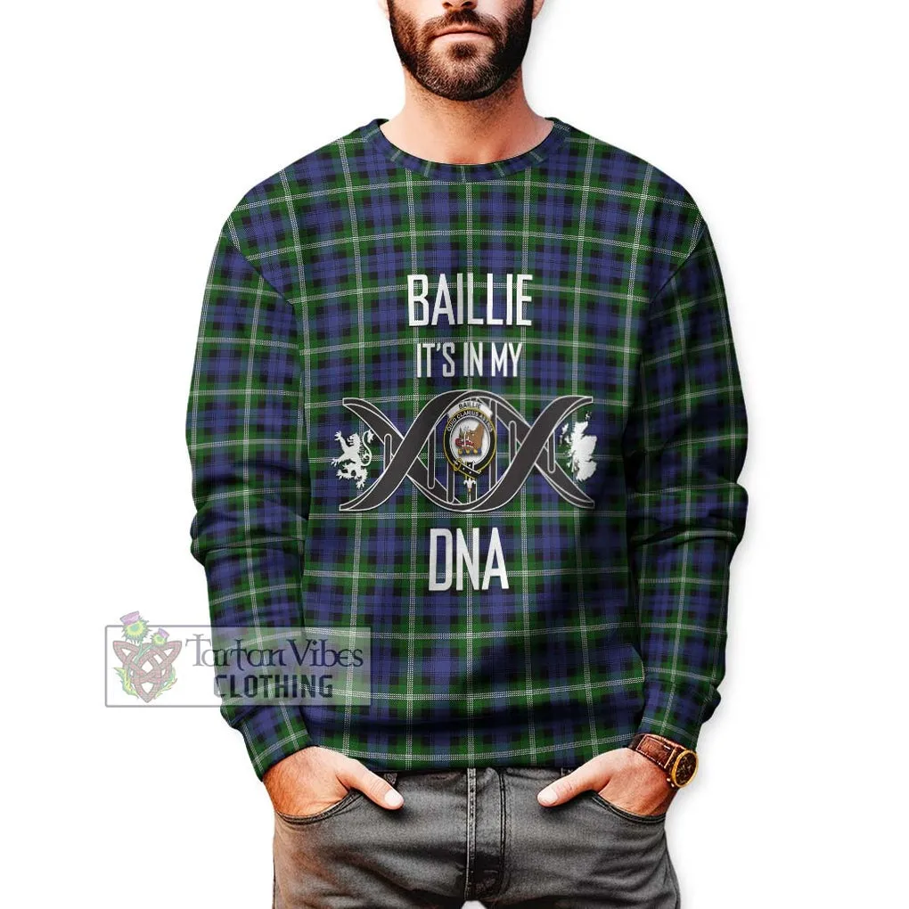 Baillie (Bailey) Tartan Sweatshirt with Family Crest DNA In Me Style