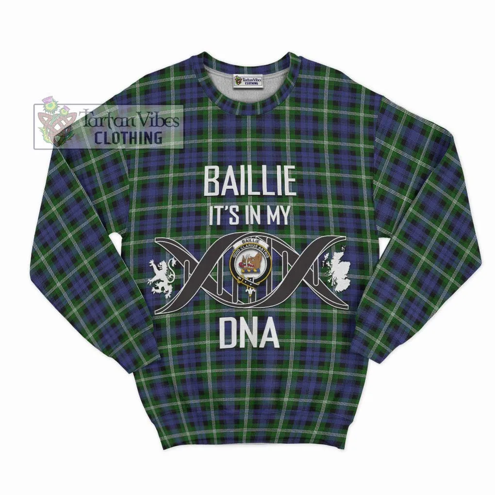 Baillie (Bailey) Tartan Sweatshirt with Family Crest DNA In Me Style