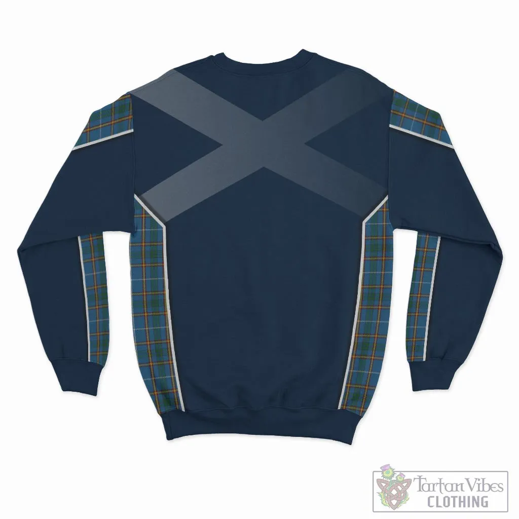 Bain Tartan Sweatshirt with Family Crest and Scottish Thistle Vibes Sport Style