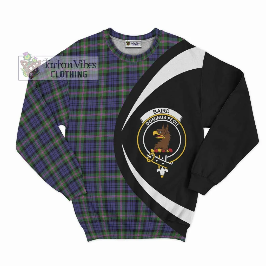 Baird Modern Tartan Sweatshirt with Family Crest Circle Style