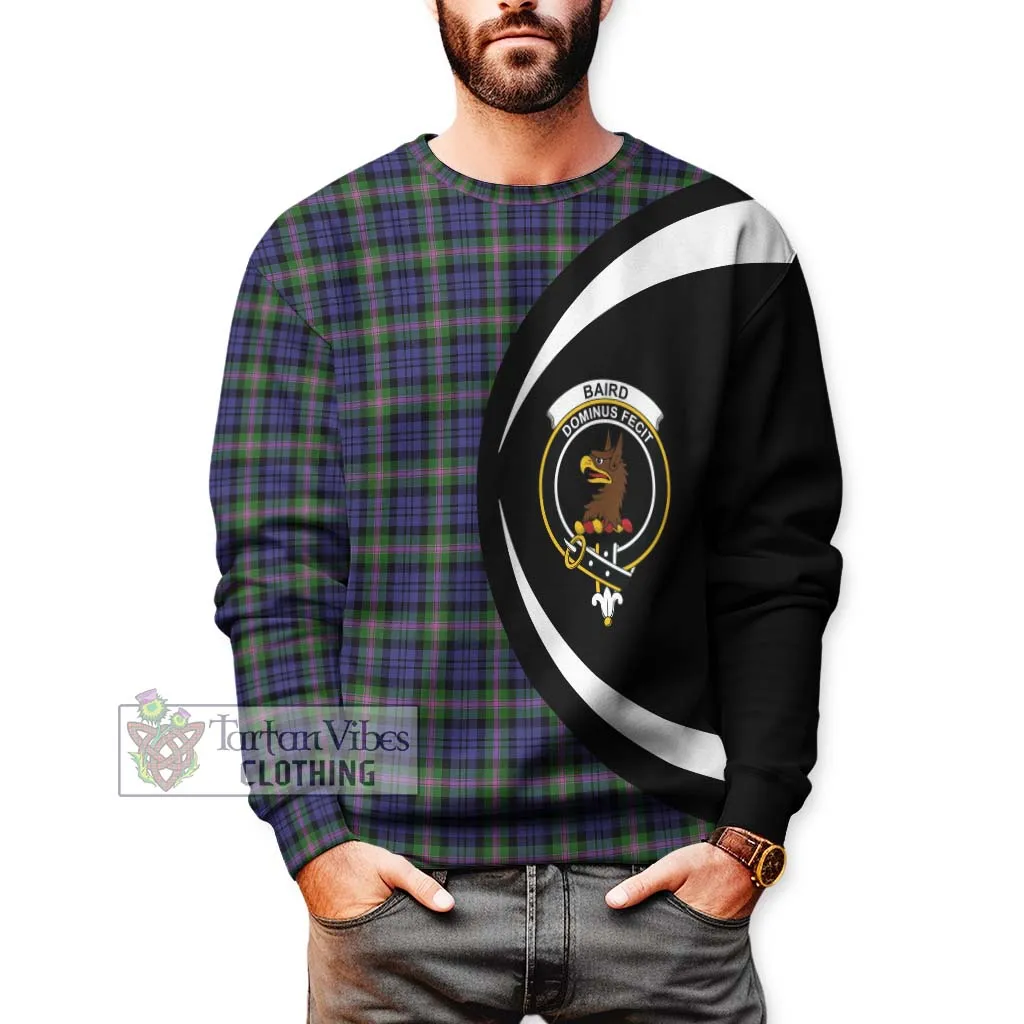 Baird Modern Tartan Sweatshirt with Family Crest Circle Style