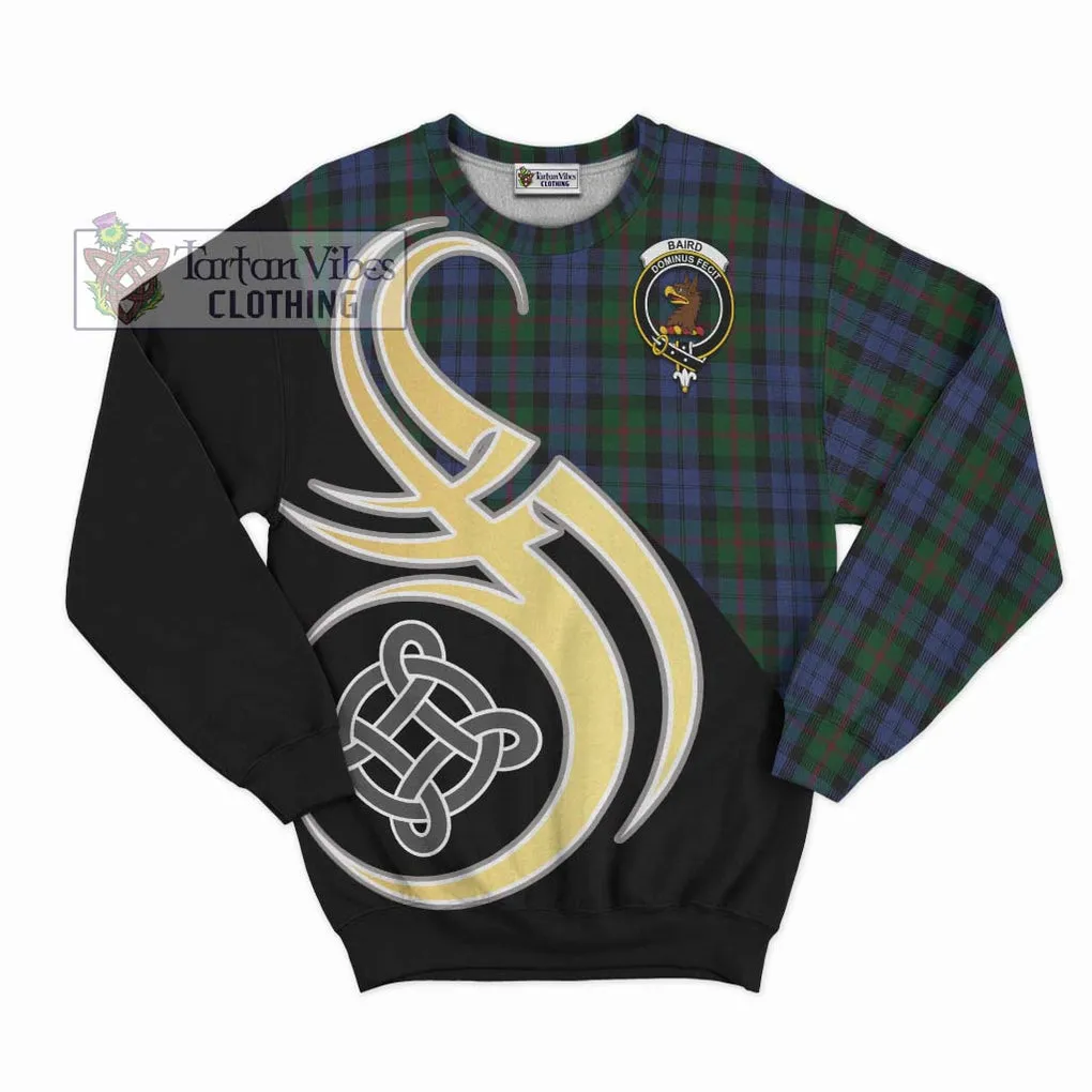 Baird Tartan Sweatshirt with Family Crest and Celtic Symbol Style