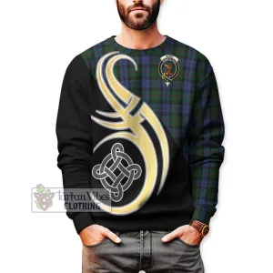 Baird Tartan Sweatshirt with Family Crest and Celtic Symbol Style