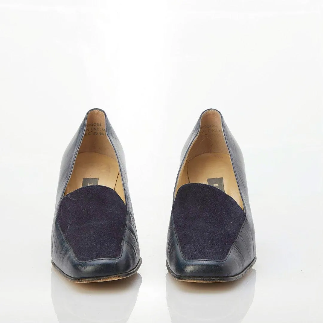 Bally Leather Navy Blue Court Shoe UK Size 6.