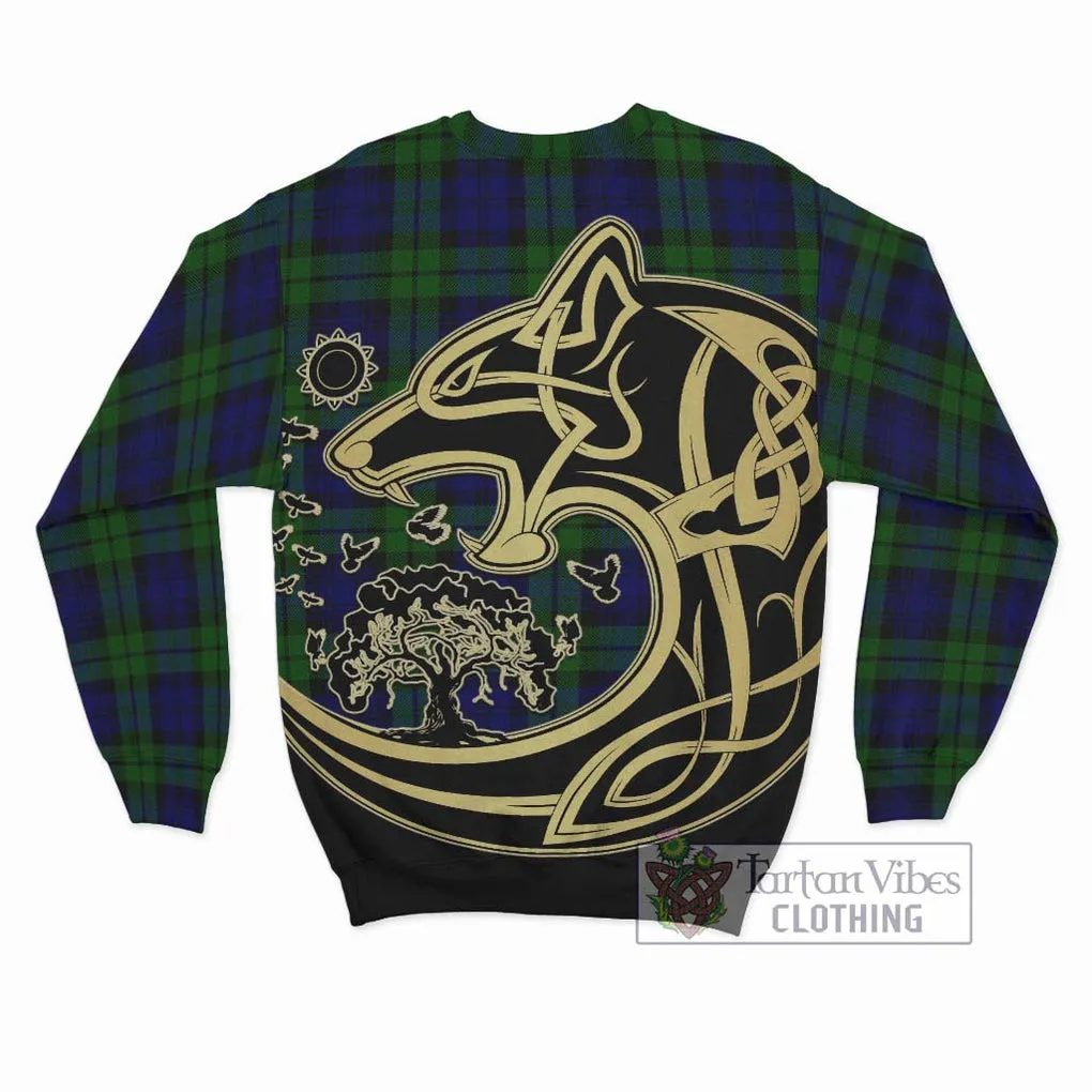 Bannatyne Tartan Sweatshirt with Family Crest Celtic Wolf Style