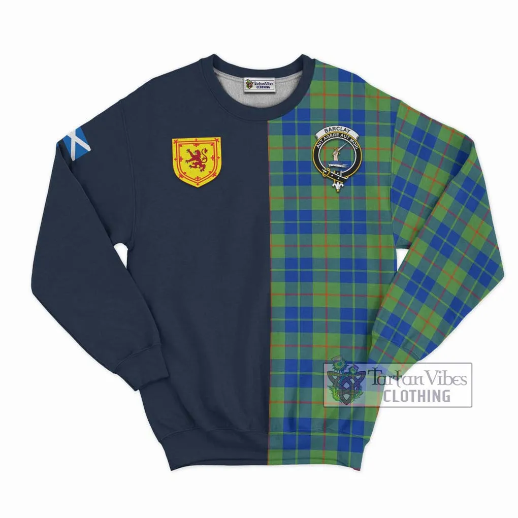 Barclay Hunting Ancient Tartan Sweatshirt Alba with Scottish Lion Royal Arm Half Style