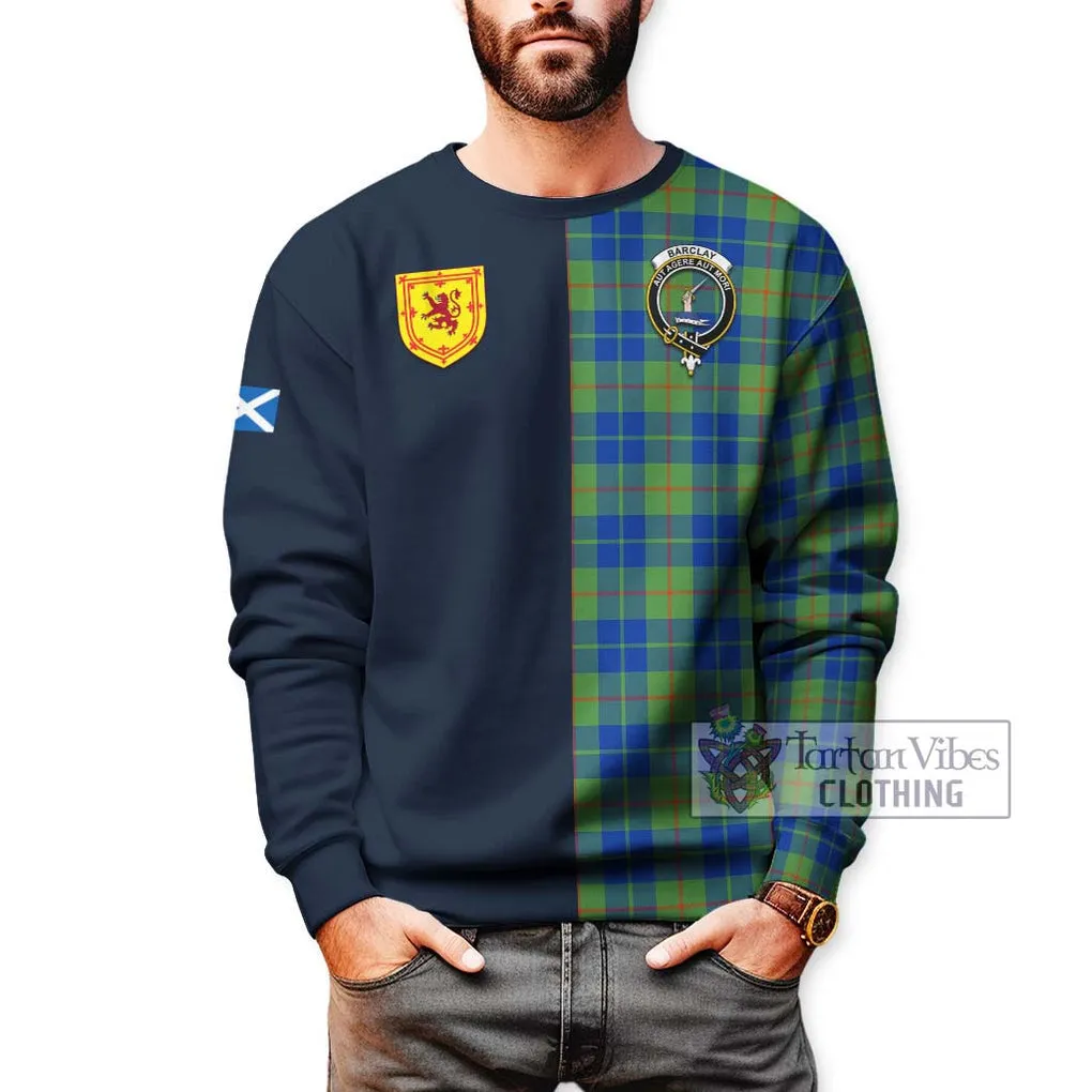 Barclay Hunting Ancient Tartan Sweatshirt Alba with Scottish Lion Royal Arm Half Style