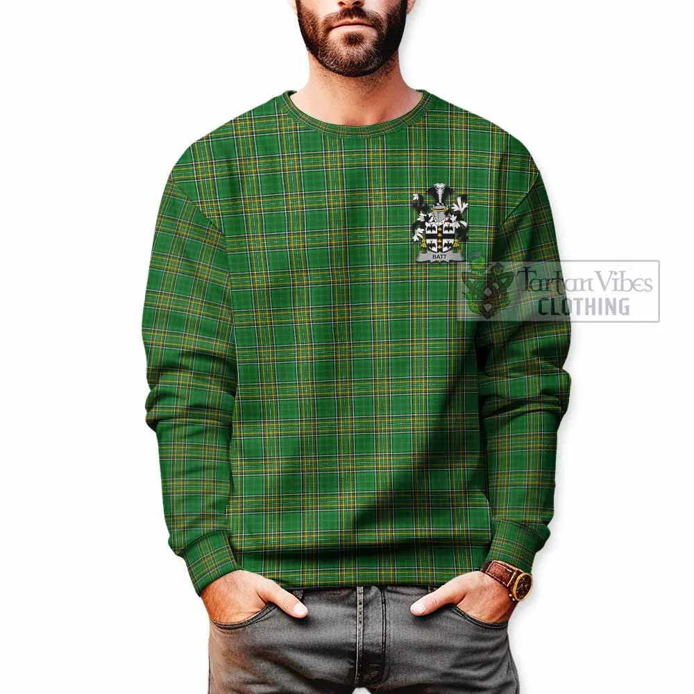 Batt Irish Clan Tartan Sweatshirt with Coat of Arms