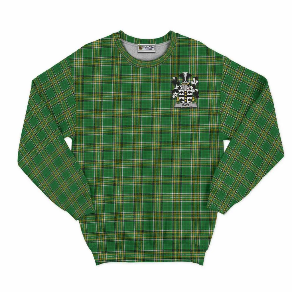 Batt Irish Clan Tartan Sweatshirt with Coat of Arms