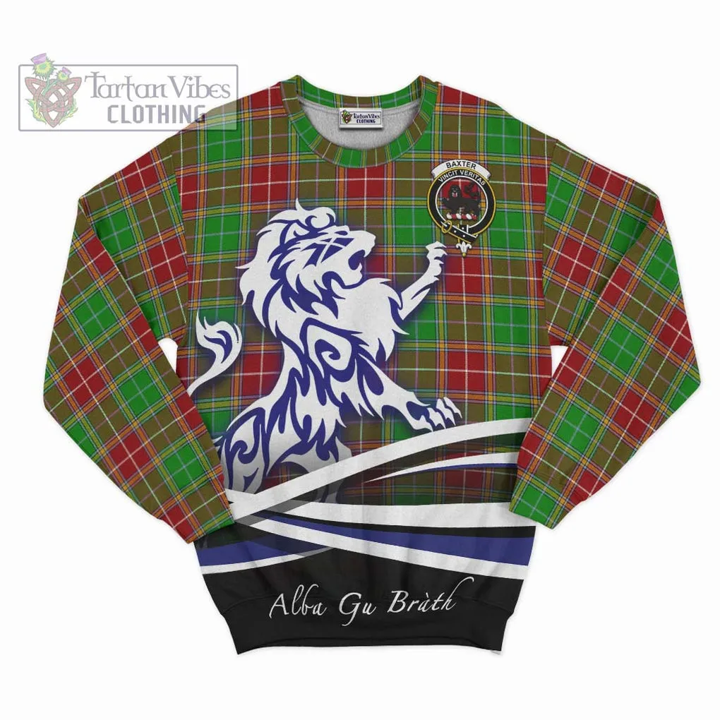 Baxter Modern Tartan Sweatshirt with Alba Gu Brath Regal Lion Emblem