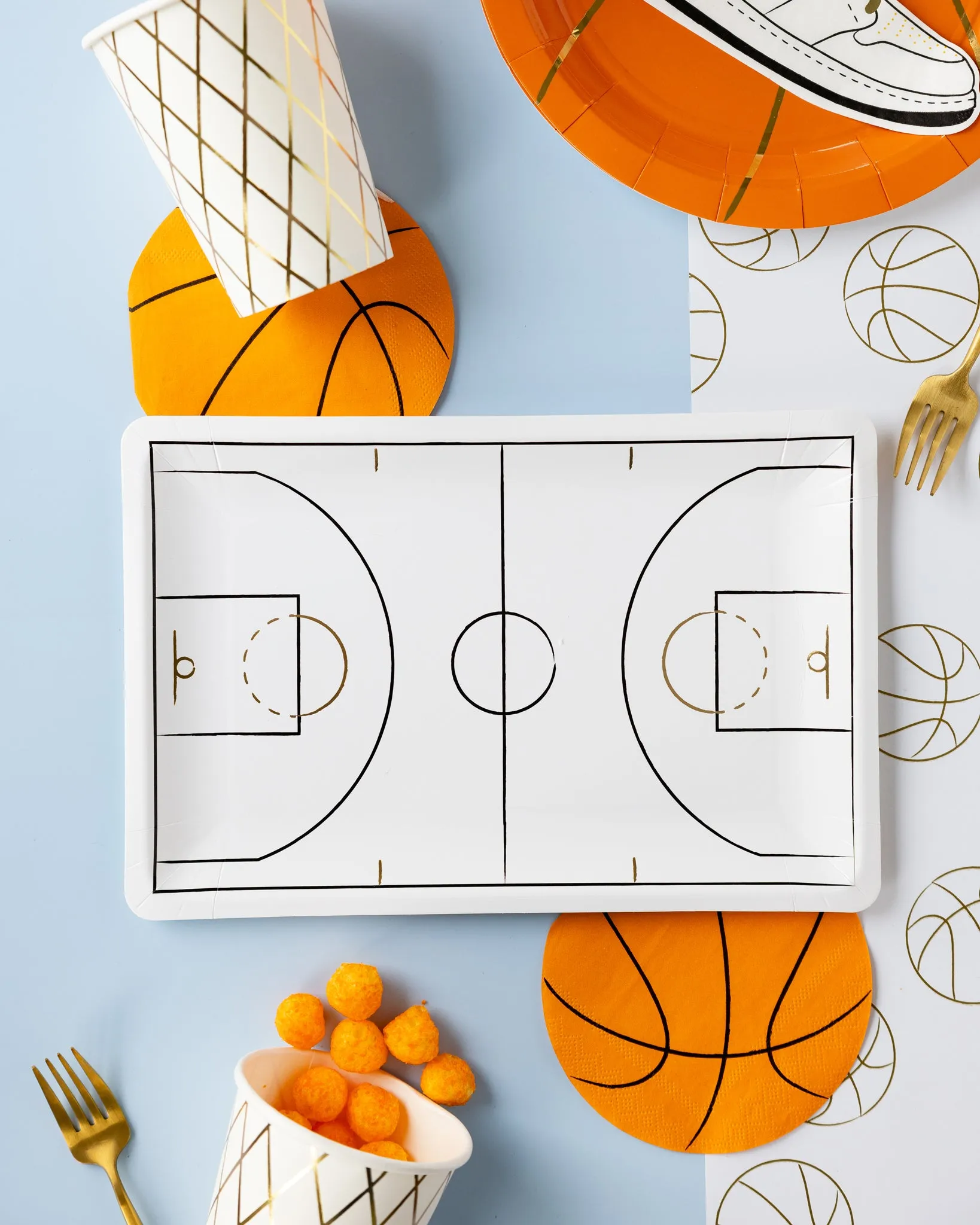 BBL1041 - Basketball Court Shaped Paper Plate