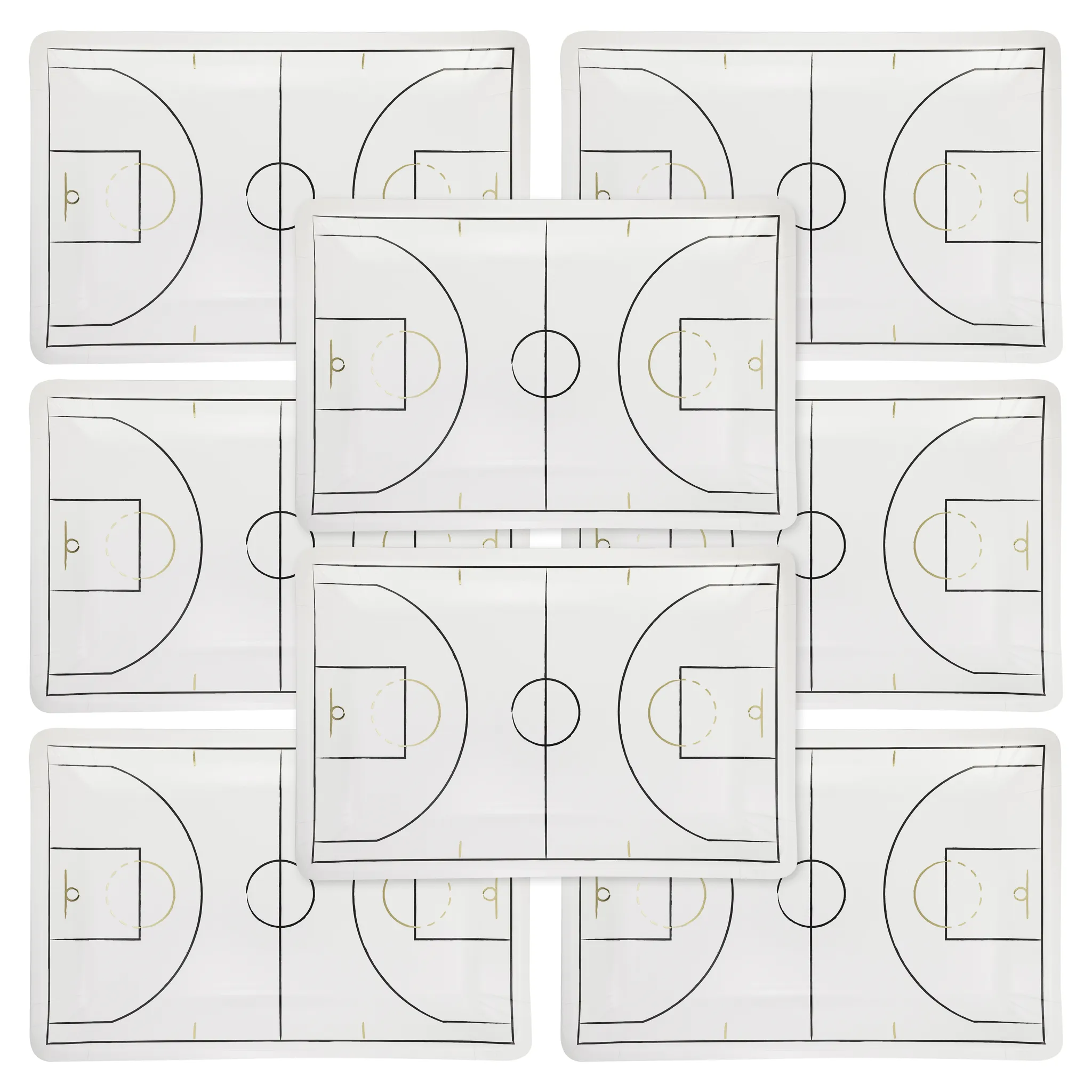 BBL1041 - Basketball Court Shaped Paper Plate