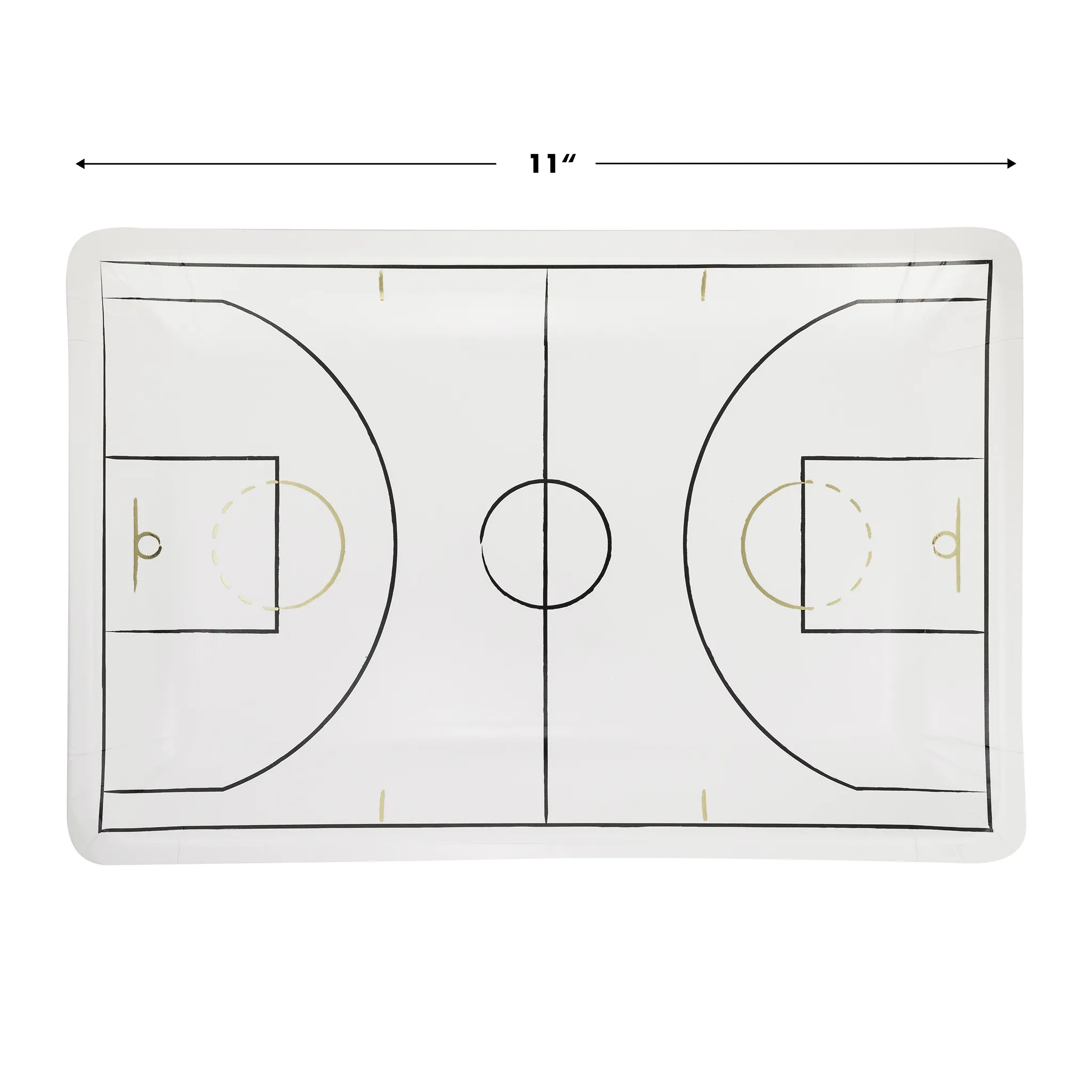 BBL1041 - Basketball Court Shaped Paper Plate