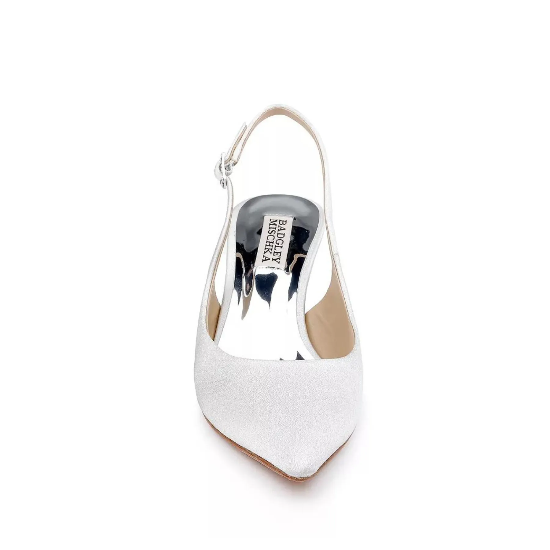 Beatrix - Pearl Heel Stiletto Slingback with Pointed Toe - Soft White