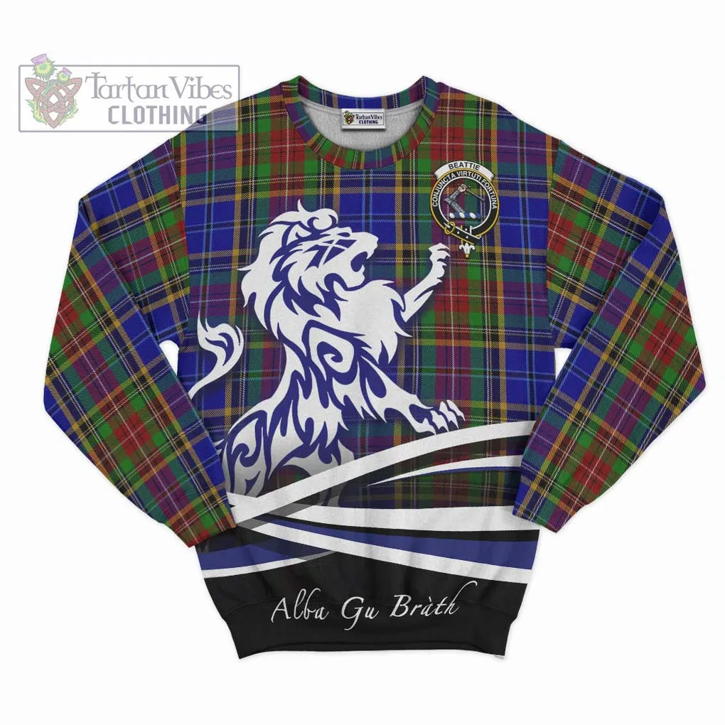 Beattie Tartan Sweatshirt with Alba Gu Brath Regal Lion Emblem