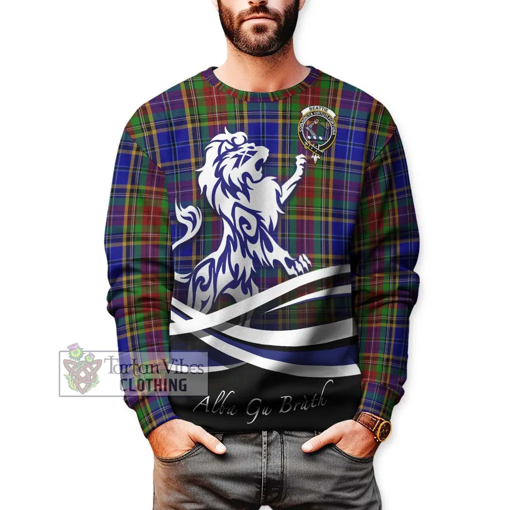 Beattie Tartan Sweatshirt with Alba Gu Brath Regal Lion Emblem