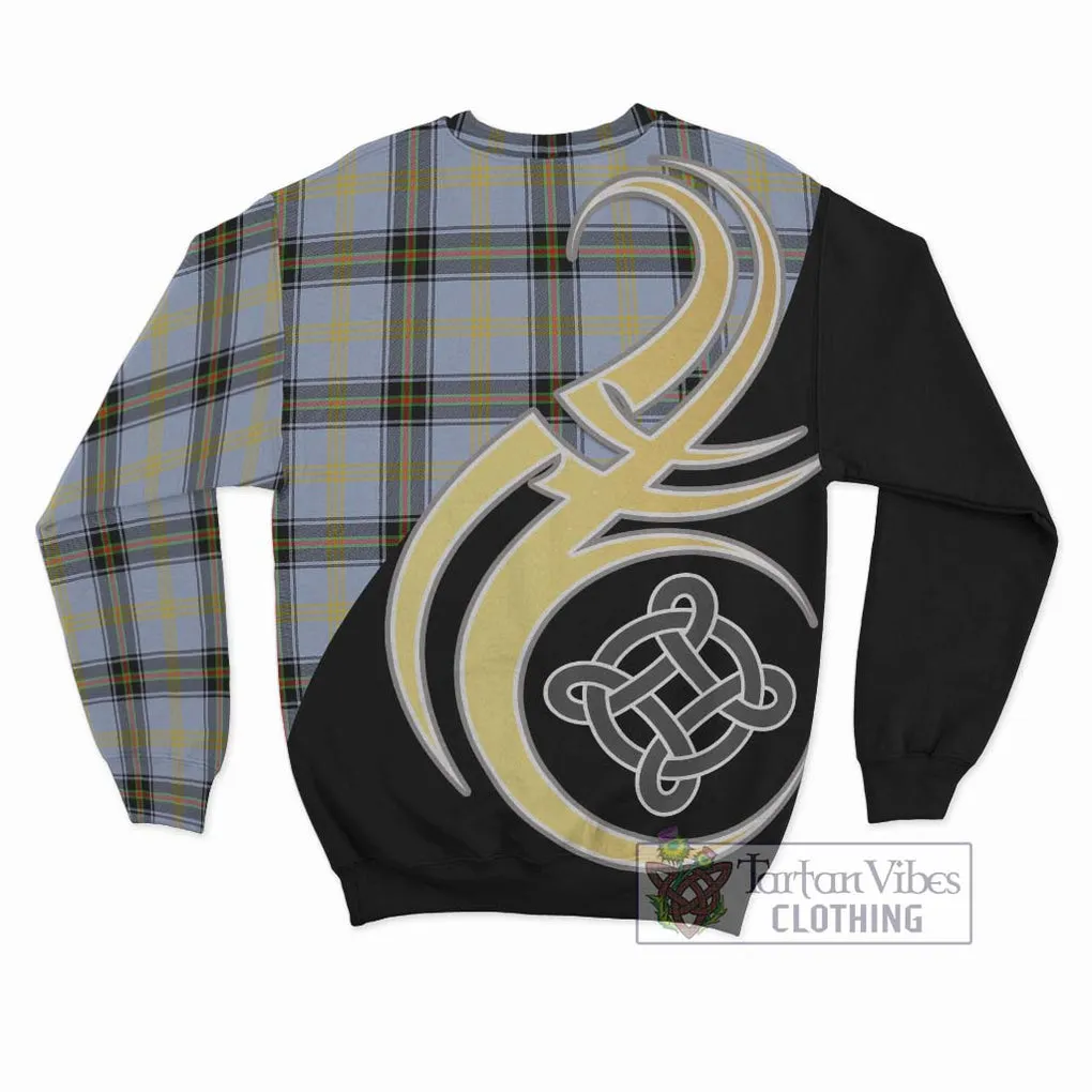 Bell Tartan Sweatshirt with Family Crest and Celtic Symbol Style