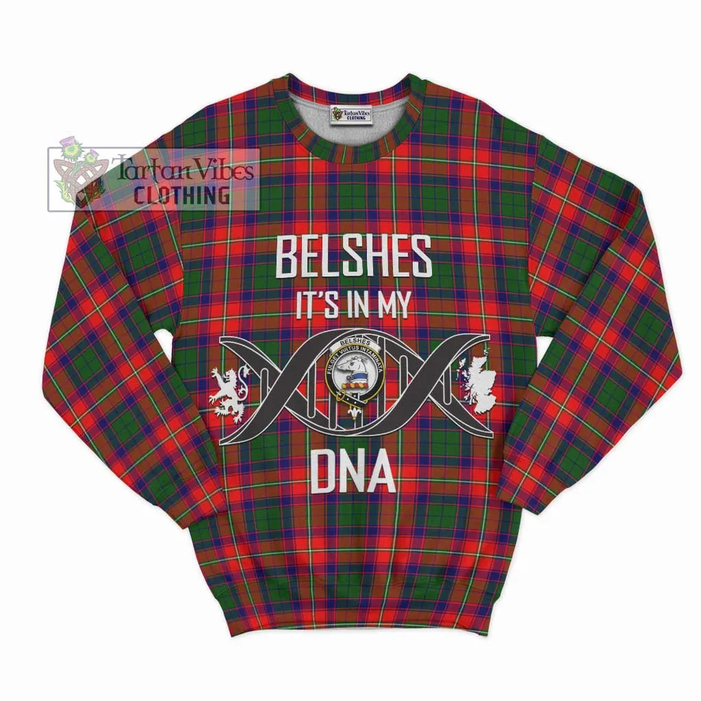 Belshes Tartan Sweatshirt with Family Crest DNA In Me Style