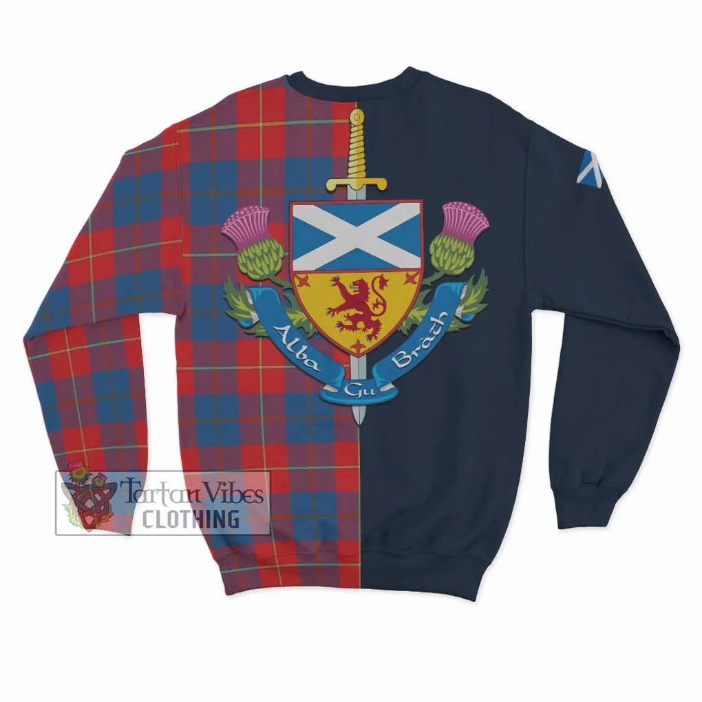 Blane Tartan Sweatshirt Alba with Scottish Lion Royal Arm Half Style