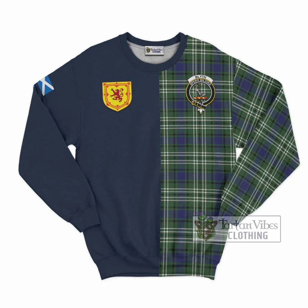 Blyth Tartan Sweatshirt Alba with Scottish Lion Royal Arm Half Style