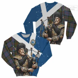 Bowie Tartan Sweatshirt with Family Crest Scottish Bagpiper Vibes