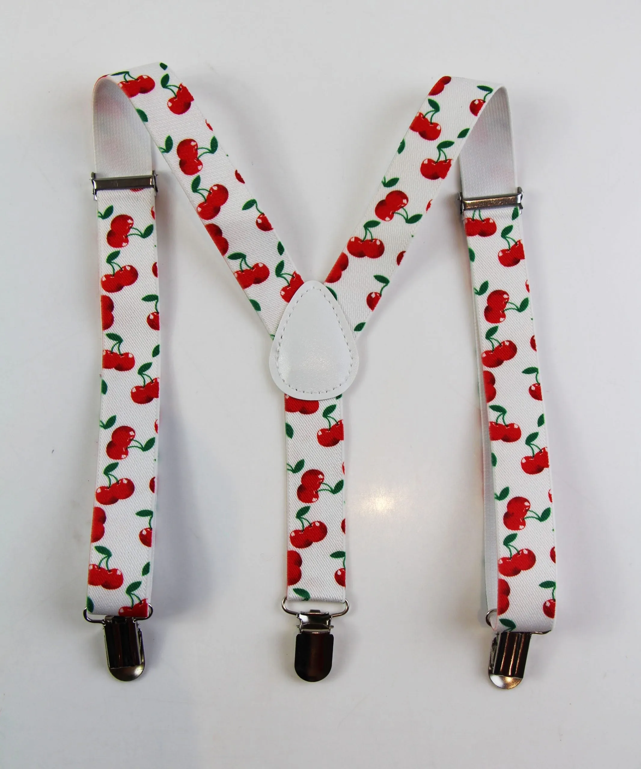 Boys Adjustable Cherries Fruit Patterned Suspenders