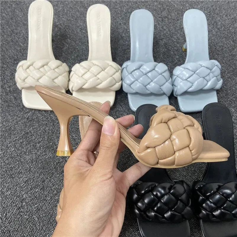 Braided 7cm High Heel Sandals